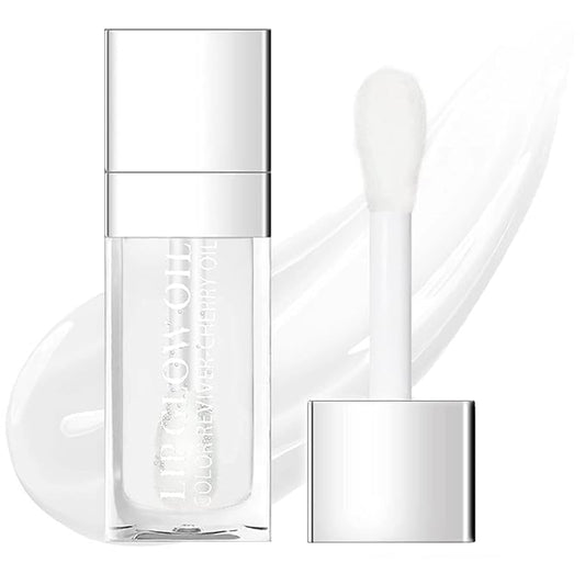 Lip Oil Hydrating Tinted Lip Balm, Plump Lip Gloss Lip Care Transparent Toot Lip Oil Tinted (004# Transparent)-VivaGrace Women