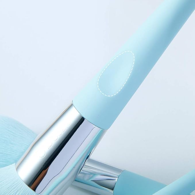 DUcare Makeup Brushes with Holder - 10Pcs Professional Synthetic Make Up Brushes Set for Blush Concealer Foundation Bronzer Powder Eyebrow Contour Eyeshadow Blending Makeup Brush Set, Ice Lake Blue-VivaGrace Women