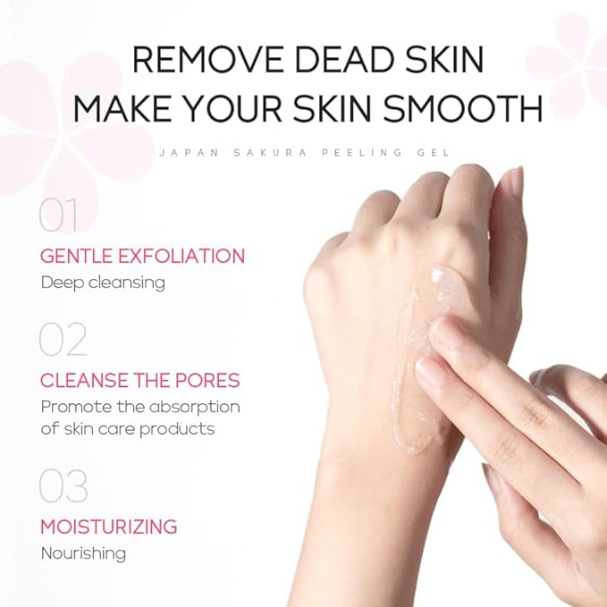 AKARY Sakura Face Peeling Gel for Women Facial and Body Clean Skincare Remove Dark Spots & Firm Skin Tone, Gentle Exfoliator Deep Cleansing Skin Moisturizing Gel for All Skin Types