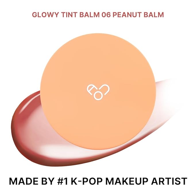 AOU GLOWY TINT BALM Tinted Lip Balm with Natural Gloss Instant Hydration for Chapped Lips 0.12Oz (06 Peanut Balm)-VivaGrace Women