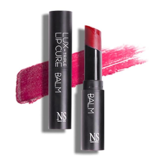NATURAL SHINE Lux Triple Lip CURE Balm AURA (Deep Magenta Pink) | Chapstick Hydration and Exfoliator | Overnight Lip Treatment Care Deep Nourishing for Dry Cracked Chapped Lips (0.17oz)-VivaGrace Women