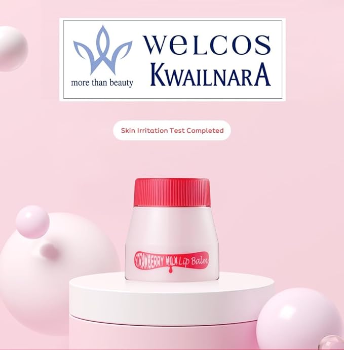 WELCOS Kwailnara Milk Lip Balm | Moisturizing, Soothing, Nourishing with Milk and Royal Jelly Extract | Korean Lip Care | 10 ml / 0.33 Fl. oz | Strawberry-VivaGrace Women