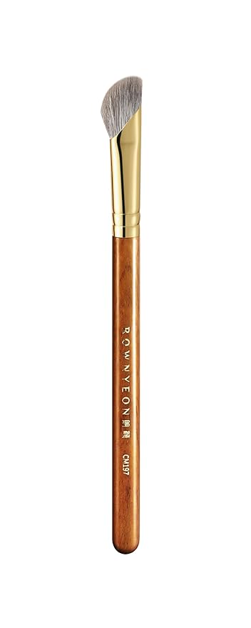 Desert Oak Series Pro Nose Sculptor - Arctic Fluff Hybrid Bristles for Nasal Contouring, Wide Angled Nose Brush, Bubinga Handle (CM 197)-VivaGrace Women