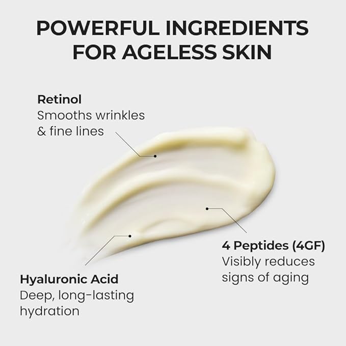 [SKIN&LAB] Retinol Lifting Roller Cream with Massage applicator, Vegan Anti Aging Face and Neck Cream for Reduce Wrinkles and Fine Line, For Face, Neck, Décolleté Wrinkle Care, 1.69 fl. oz.-VivaGrace Women
