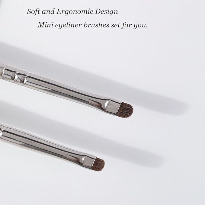 Mini Smudge Brush for Eyeliner,2 PCS Small Smudge Brush for Precision Eyeshadow and Eyeliner,Eyeliner Brush for Powder Gel Cream Liquid Concealer,Eye Makeup Brush Set-VivaGrace Women