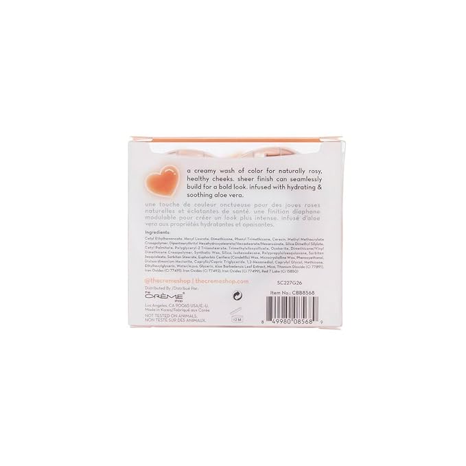 The Creme Shop Crème Blush Balm: Dewy Color Perfection with Aloe Vera. Buildable, Long-lasting, Easily Blendable for Naturally Rosy Cheeks. Embrace the Glow – LoveStruck-VivaGrace Women