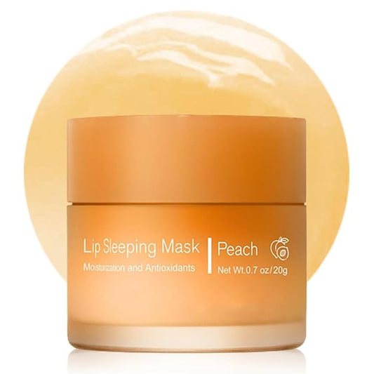 Hydrating Lip Sleeping Mask, Long Lasting Hydrating Night Lip Balms for Intensive Moisturizing and Care, Prevention Dry and Crack (PEACH) 0.7 OZ-VivaGrace Women