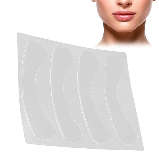 Lip Wrinkle Patches, Reusable Silicone Lip Anti-Wrinkle Pads Transparent for Smoothing Lip Wrinkles (4 Pcs)-VivaGrace Women
