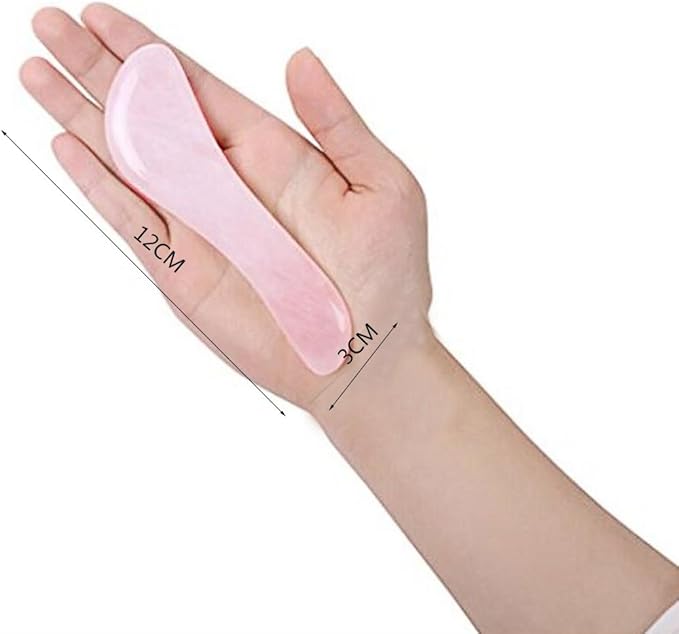 Feng Shui Pink Rose Quartz Gua Sha Board-Therapeutic Relief and Skin Renewal -Premium All Natural Handmade Healing Stone W3462-VivaGrace Women