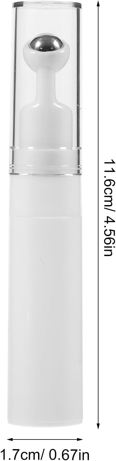 balacoo Creami Buttercream Essential Oil Eye Creams Refillable Cream Bottle Empty Roller Ball Applicator Eye Cream Applicator White Portable Acrylic Dispensing Bottle Travel-VivaGrace Women