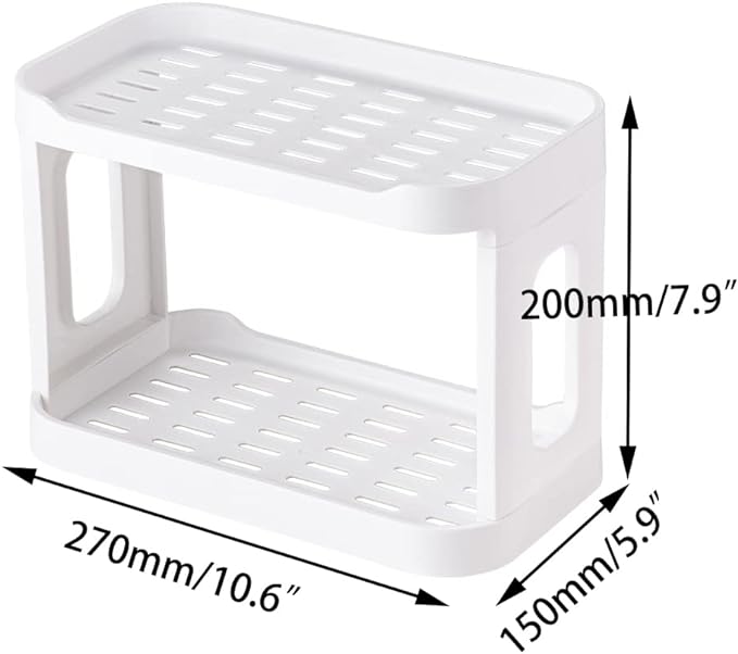 2-Tier Desk Organizers & Dispensers，Mail Holder for Office Desk Organization，Kitchen Spice Rack or Bathroom Countertop Organizer, Gift for Teachers, Classmates, and Friends,White-VivaGrace Women