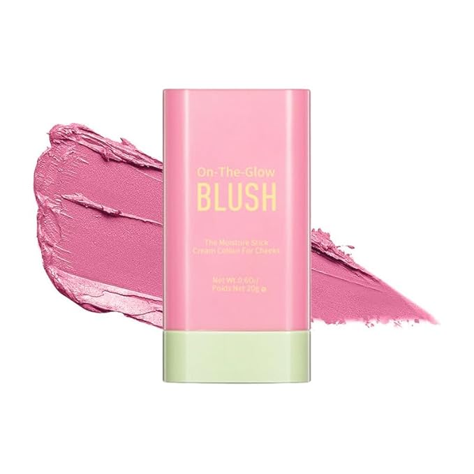 3-in-1 Cream Blush Stick for Cheeks Lips Eyes, Waterproof Natural Finish Tinted Makeup Stick, Hydrating Multi-Use Blush Balm-VivaGrace Women