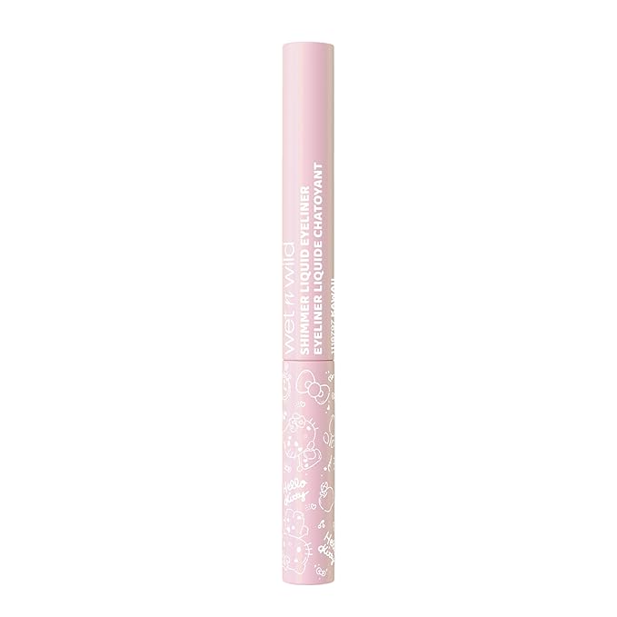 wet n wild Hello Kitty Shimmer Liquid Eyeliner, Richly Pigmented Iridescent Pearl Particles, Smooth & Easy Brush Application, Cruelty-Free & Vegan - Kawaii
