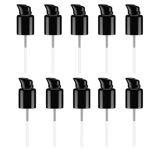 10PCS 410/20mm Plastic Replacement Pump Top Head Cosmetic Liquid Foundation Makeup Pump Replacement with Rotate Lock and Cover for Foundation Lotion Essence (Black)-VivaGrace Women