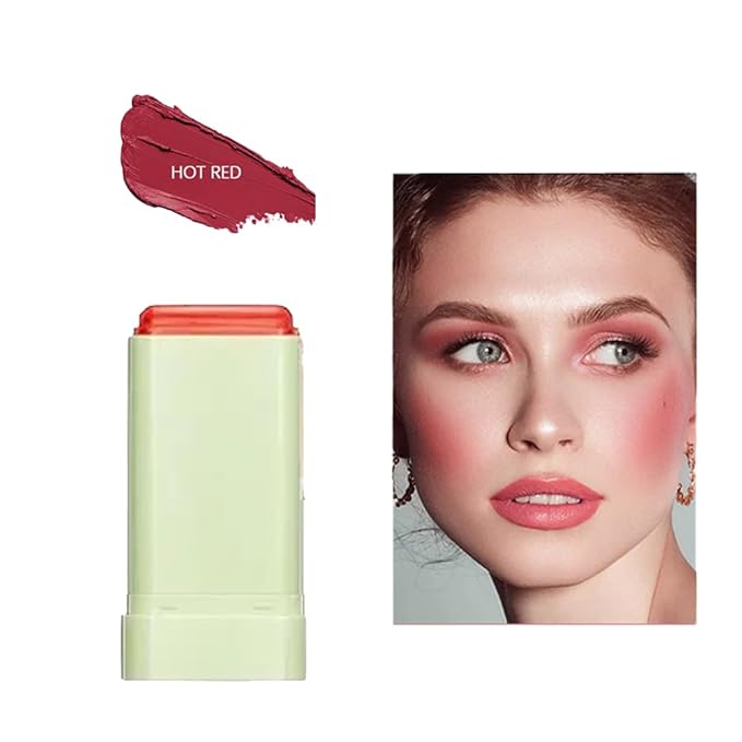 Cream Blush Stick, Blush Beauty Wand for Cheek and Lip Tint with Long Lasting Hydrating Formula, Waterproof Vegan Solid Tinted Moisturizer Matte Blush Stick for Cheeks and Lip Pink(03#)-VivaGrace Women