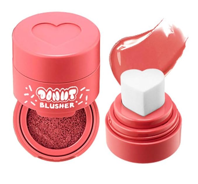Stamp Liquid Blush Stamp Blush with Heart Shaped Applicator Natural Long Lasting Blush, Light and Airy Makeup for Women (4)-VivaGrace Women