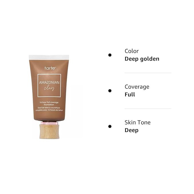 tarte Amazonian Clay 16-Hour Full Coverage Foundation 54G Deep Golden-VivaGrace Women