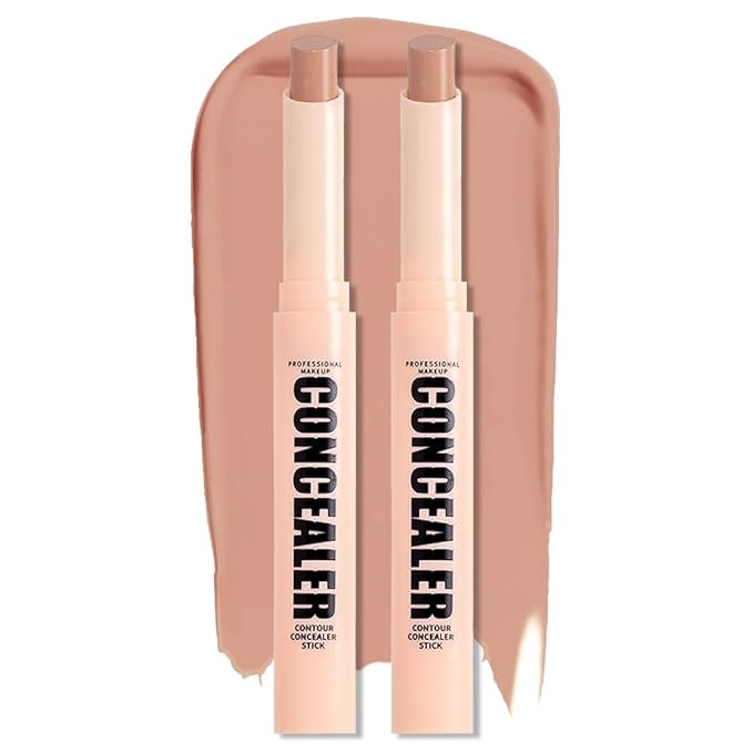 Kaely 2Pcs PROFESSIONAL MAKEUP Correcting Concealer Stick,Medium Coverage Concealer Crayon,under Eye Brightener Concealer for Dark Circles,corrector de ojeras,Lightweight,Vegan,07 DARK COFFEE-VivaGrace Women