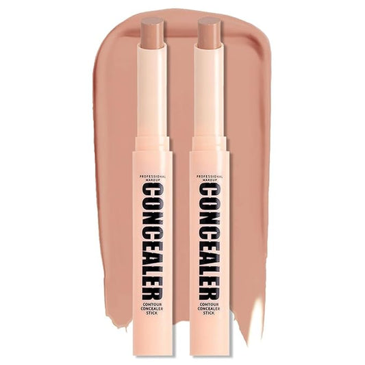 Kaely 2Pcs PROFESSIONAL MAKEUP Correcting Concealer Stick,Medium Coverage Concealer Crayon,under Eye Brightener Concealer for Dark Circles,corrector de ojeras,Lightweight,Vegan,07 DARK COFFEE-VivaGrace Women