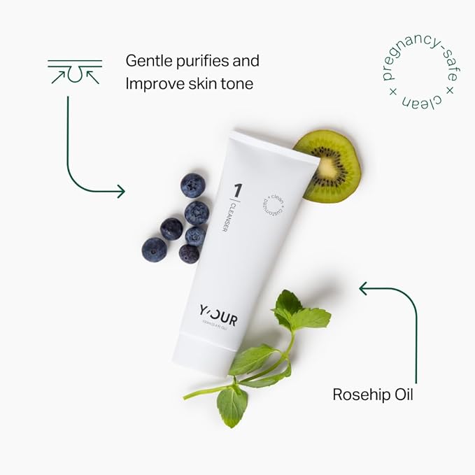 Y'OUR Non-Toxic, Pregnancy-Safe Skincare Set – 3-Step System with Cleanser, Day Cream & Night Cream – Soothing & Rejuvenating – Gentle and Non-Comedogenic Formula.-VivaGrace Women