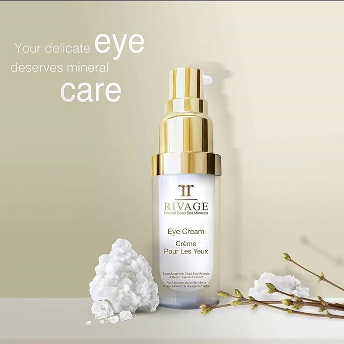 RIVAGE NATURAL DEAD SEA MINERALS Eye Cream 20ML ENHANCED WITH DEAD SEA SALT FORMULATED with DEAD SEA MINERALS and BEECH TREE BUD EXTRACT VEGAN FRIENDLY, NO ANIMAL TESTING, NO HARSH CHEMICALS-VivaGrace Women