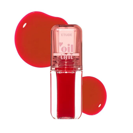 ETUDE Dear Darling Oil Tint #4 Sweet Apple 4.2g | High Moisturizing and Strong Hydrating Lip Oil/Lip Gloss | Smooth and Moist Lips | Non-Sticky Lip Oil Tint For Dry Lips | K-beauty-VivaGrace Women