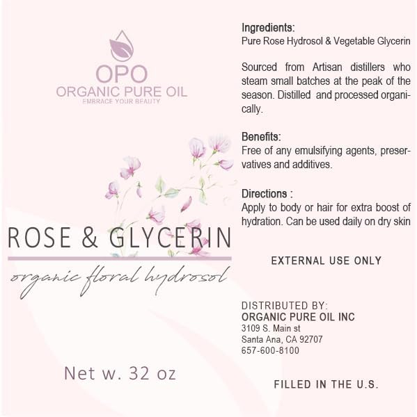 Rosewater Glycerin Mist Toner Bulk Spray Facial Body Floral Cleanser Pure Rose Hydrosol Vegetable Glycerine Moisturizing Cleansing Toning Mix Face Skin Hair Body - Packaging May Vary (32 Ounces)-VivaGrace Women