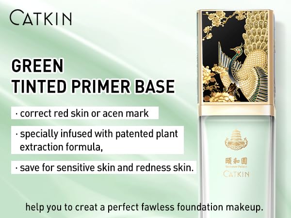 CATKIN Tinted Face Makeup Primer Base for Even Skin Tone, Color Neutralizing, Redness Reduction, Pore Blurring, Infused with Hyaluronic Acid, Soothing and Calming for Sensitive Skin-VivaGrace Women