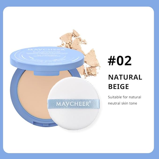 Oil Control Face Pressed Powder, Matte and Smooth Translucent Powder Setting Powder Makeup, Waterproof Long Lasting Finishing Face Powder, Cruelty-free(#02 NATURAL BEIGE)-VivaGrace Women