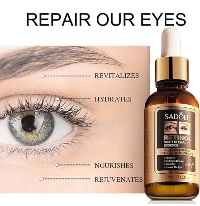 SUERO FACIAL RETINOL EYES NIGHT REPAIR 30 ml, Gold-VivaGrace Women