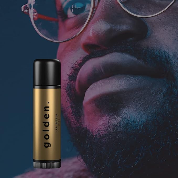 Golden Grooming Co. Lip Balm Set for Men - Soothing & Moisturizing Lip Balms for Dry, Cracked, Chapped Lips - Infused with Aloe Vera & Vitamin E - Vanilla Scent - Pack of 10-VivaGrace Women