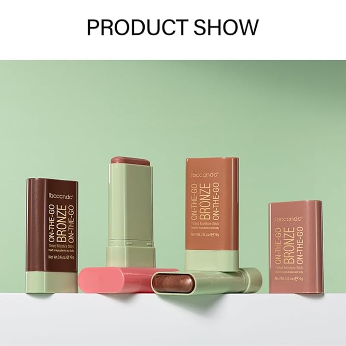 Unyoke Soft Creamy Highlighter Blush Stick,Smooth Shimmer Bronzer Stick,Long Lasting Waterproof Blush Illuminator Luminizer,Blendable Natural Glow Makeup Cream Blush Highlight 0.6 Oz（01# Warm Glow）-VivaGrace Women