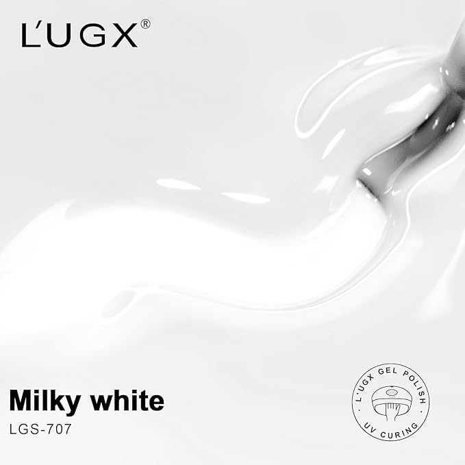 L'UGX Sheer Milky White Gel Polish 15ML Neutral Translucent Gel Nail Polish UV Jelly Natural French Gel Nail Color for Nail Art DIY Manicure & Pedicure at Home Salon Holiday Gifts for Women