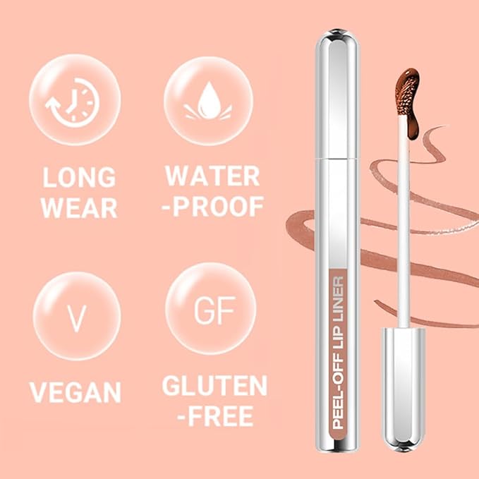 3 Colors Peel Off Lip Liner Stain Kit, Long Wear Matte Lip Tint Stain Set with Tweezer for Women, Waterproof Transfer Proof Highly Pigmented Peel Off Liquid Lipstick for All Skin Types (#1,2,3)-VivaGrace Women