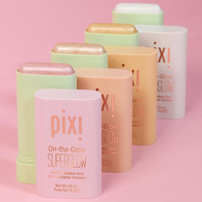 Pixi On-the-Glow SuperGlow - GlidedGold, Hydrating Gel-Cream Highlighter with Ginseng, Aloe Vera & Fruit Extracts, For Cheeks & Brow Bones, 19g / 0.6oz, Paraben-Free, Luminous Natural Highlight-VivaGrace Women