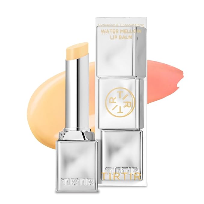 TIRTIR Water Mellow Lip Balm, 03 Peach Lemony, 0.11 Fl Oz – pH Color Changing Organic Korean Lip Care, Lightweight Deep Hydration Lip Moisturizer for Women Men, Paraben Free-VivaGrace Women