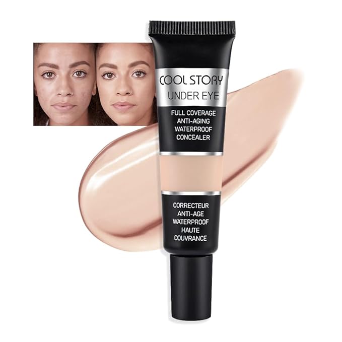 Kaely under Eye Concealer Full Coverage,Waterproof Concealer for Dark Circles,Puffiness,Redness,Cream Foundation Eye Brightener Serum,Color corrector de ojeras,Anti Aging,Natural Matte Finish,Medium-VivaGrace Women
