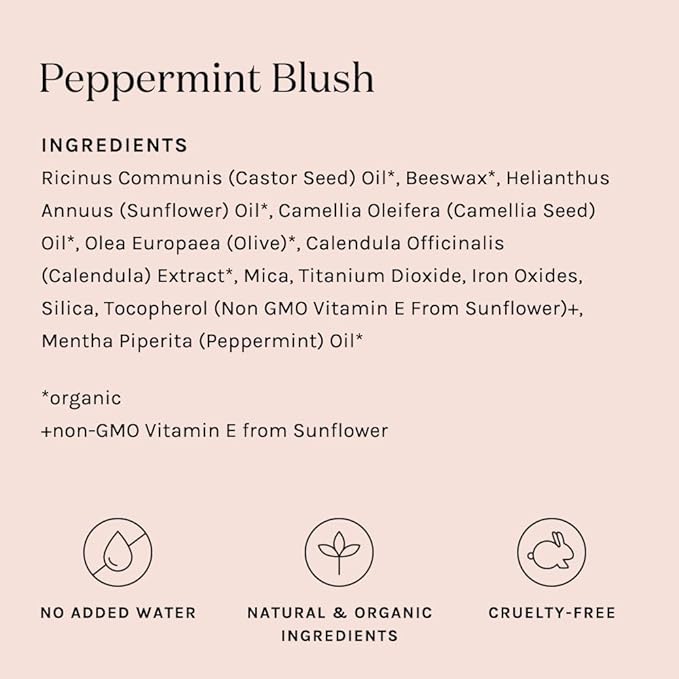 Kari Gran Lip Whip | Moisturizing Lip Balm with Organic Oils | Glossy Sheen + Peppermint | Rich Buttery Texture, Hydrates & Protects | Non-GMO, Organic Ingredients, Made in USA (Blush Peppermint)-VivaGrace Women