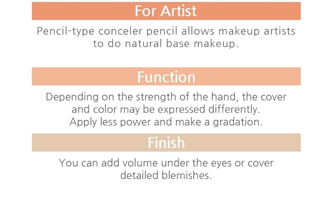 [K-Beauty Makeup] Courcelles Concealer Pencil CC706/CC707/CC708, Hard type-Natural Cover, light, medium, dark beige (CC707-Medium Beige+Sharpener)-VivaGrace Women