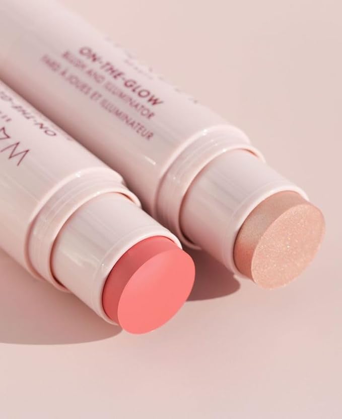 Wander Beauty On-the-Glow Blush and Illuminator - Coral Rose/Nude Glow - 7-in-1 Hydrating Cream Blush & Highlighting Stick - Stick Blush for Cheeks, Lip, & Body - Highlighter Makeup & Blush - 0.4 oz-VivaGrace Women