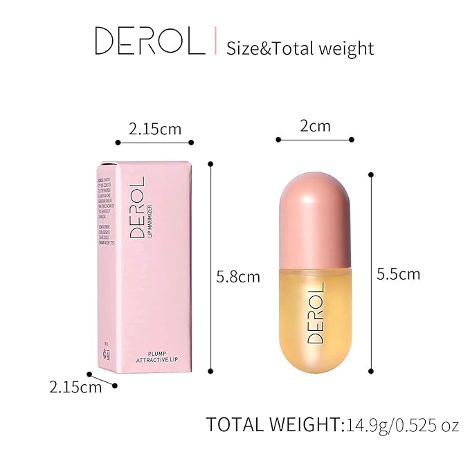 Natural Hydrating Lip Plumper - Lip Serum For Fullness, Lip Care, Lip Plumping Balm, 5.5ml, Ginger Essence Lip Enhancer, Moisturizing Lip Plumper 1Pcs…-VivaGrace Women