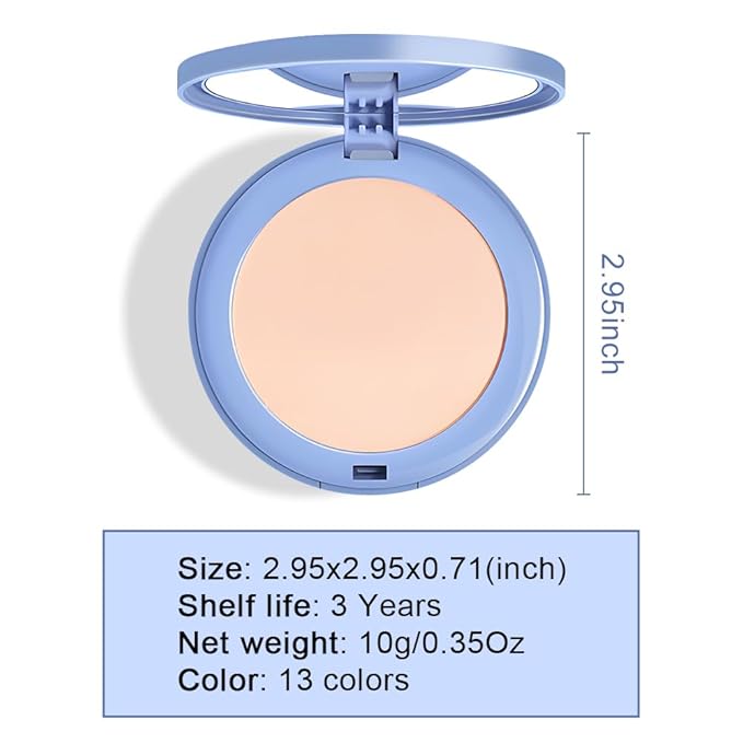 evpct Kaely Oil Control Pressed Face Powder, Get Smooth Flawless Fine Lines and Lightweight Finishing Foundation, Control Shine Long Lasting Waterproof Face Setting Powder Cosmetic, 04 Ivory-VivaGrace Women