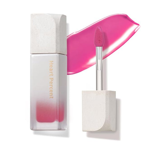 Heart Percent Dote On Mood Pure Glow Tint, Watery & Lightweight Moisturizing Lip Stain Long Lasting Liquid Lipstick 6.8g, #10. Fuchsia Pink-VivaGrace Women