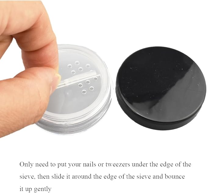 HAHIYO 2P 10ml/0.34oz Plastic Empty Travel Powder Container Small Loose Powders Compact Case Makeup Cosmetic Jar Refillable Powders Box No Leak Powder Holder with Rotatable Sifter and Black Screw Lid-VivaGrace Women