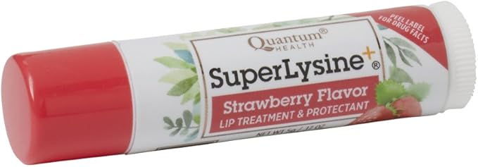 Quantum Health SuperLysine+ Lip Sunscreen Coldstick|Strawberry|Herbal Lip Balm|Soothes, Moisturizes, and Protects Lips from the Sun|SPF 21|0.17 Ounce Stick-VivaGrace Women