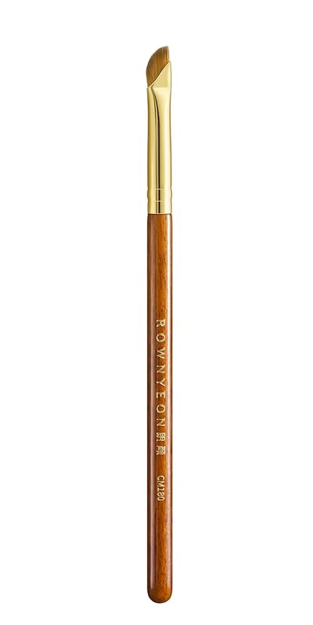 Desert Oak Series Angled Eyeliner Brush - Ultra-Fine Nylon Bristles for Razor-Sharp Gel/Liquid/Powder Lines, Anti-Smudge Design, Ebana Handle & Brass Ferrule (CM 180)-VivaGrace Women