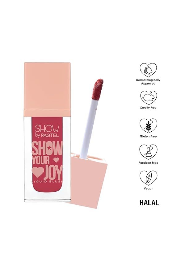 Show Your Joy Liquid Blush 55 | Dewy Finish | Natural Looking | Clean Beauty | Moisturize The Skin Up to 24 Hours | Cruelty-Free | Natural and Fresh Looking | 0.141 fl.oz.-VivaGrace Women