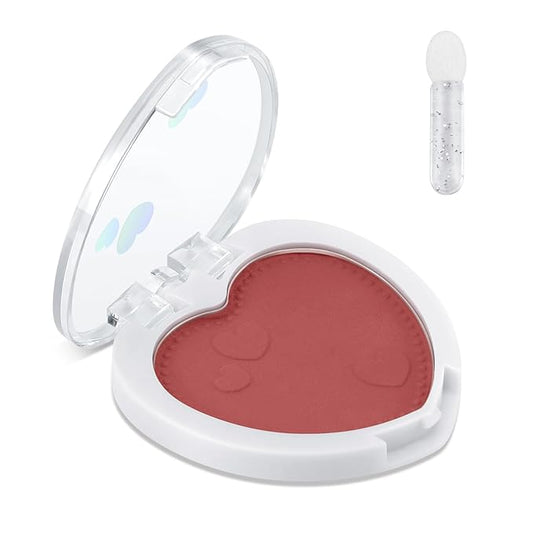Boobeen Powder Blush Matte Pressed Blush Palette, Highly Pigmented Cream Pink Blusher for Cheeks, Blusher Compact Powder Makeup Lightweight Easily Blends, Single Color Rouge Powder-VivaGrace Women