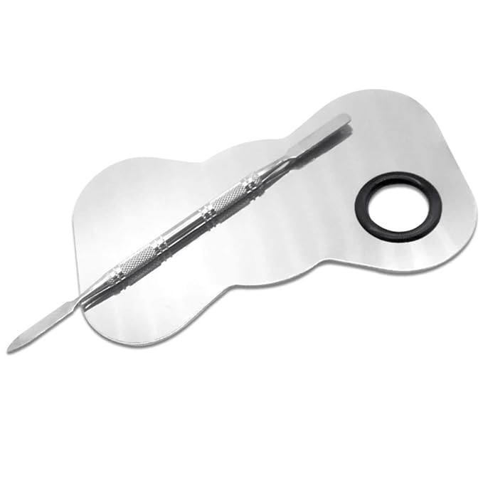 2 Pack Professional Makeup Palette, 2 Types Pro Lady Stainless Steel Cosmetic Artist Spatula with Spatula Tool for Mixing Foundation-VivaGrace Women