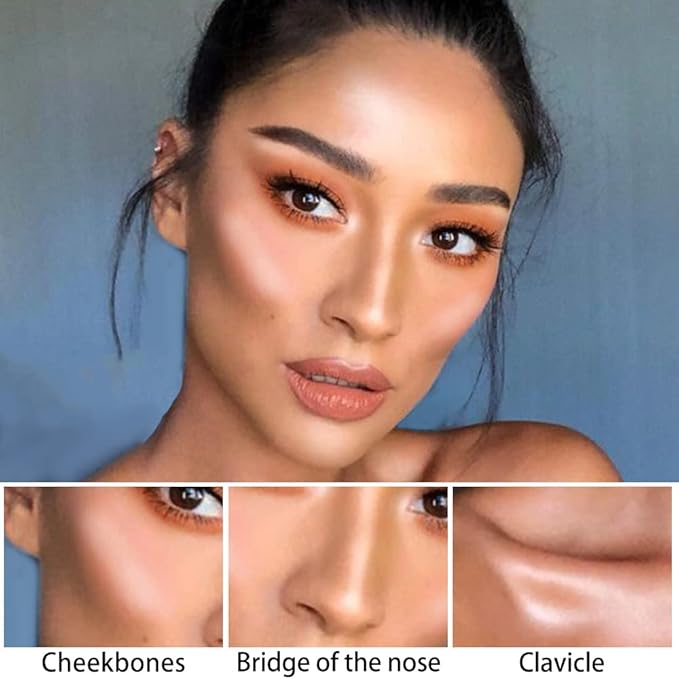 evpct 2Pcs Face Cream Contour Bronzer Sticks Makeup Highlighter Highlight Brown Creme Cheek Contour Sticks contorno en crema Bronzing Foundation Stick Kit Shadow Shading Face Contour Highly Piamented-VivaGrace Women
